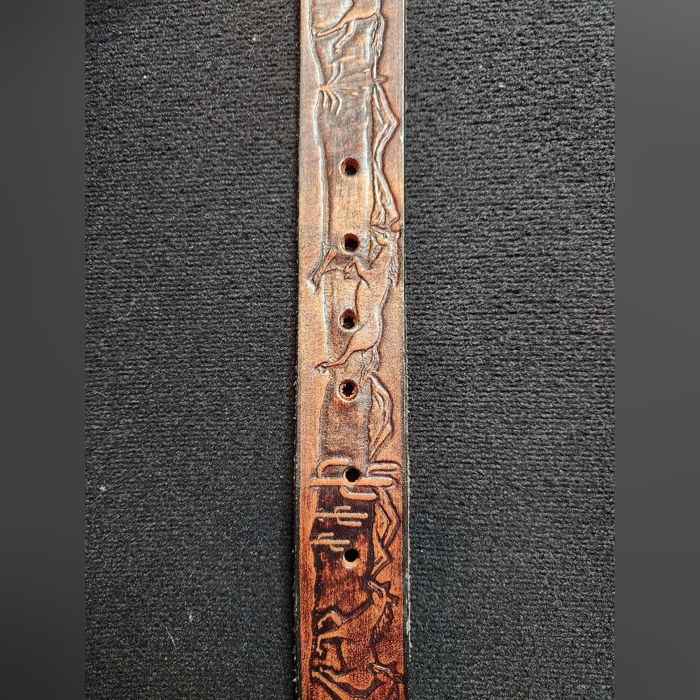 Brown Leather Handmade Belt - Picture 5 of 6